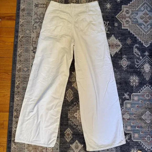 GAP Wearlight High Rise Wide-Leg Jeans with Button-Fly White Women’s Size 28 - Picture 3 of 10